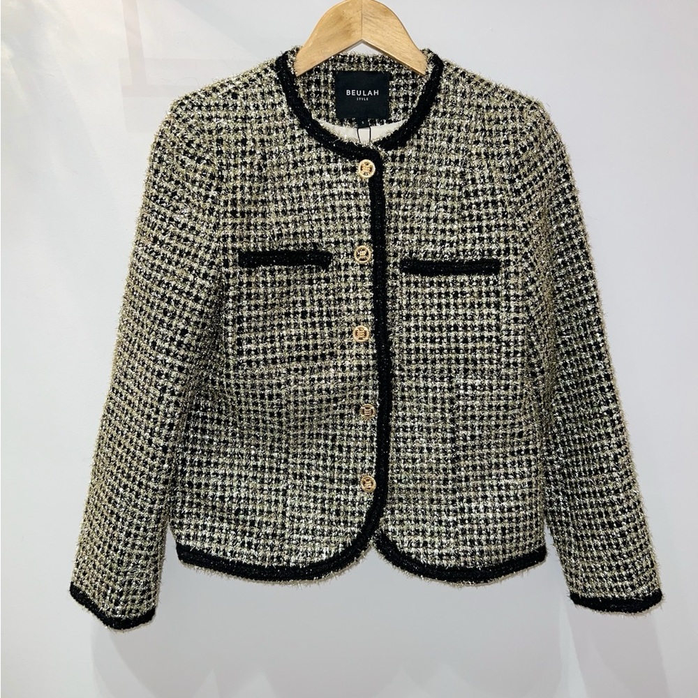 Lurex tweed blazer jacket